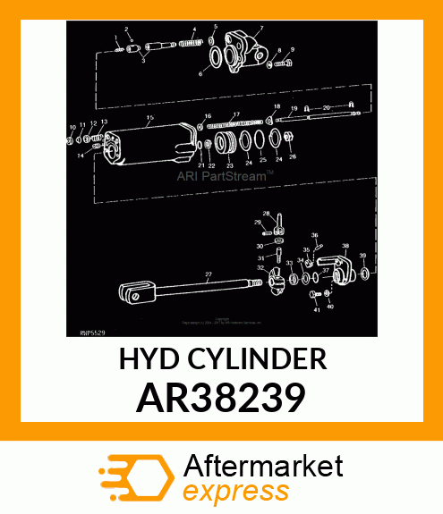 Hydraulic Cylinder - CYLINDER,REMOTE,ASMB,(2-1/2 AR38239