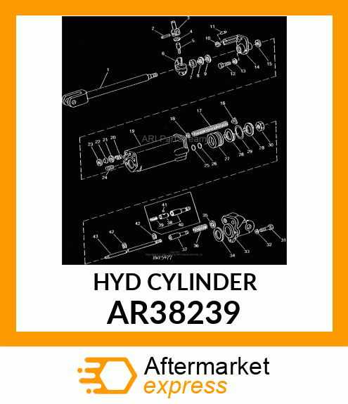 Hydraulic Cylinder - CYLINDER,REMOTE,ASMB,(2-1/2 AR38239