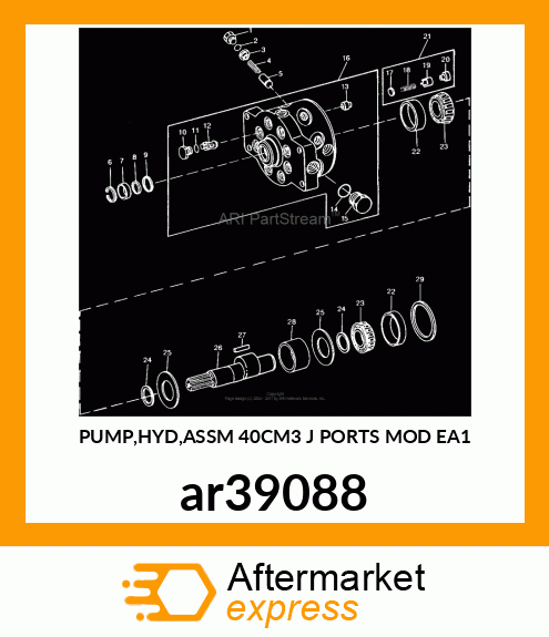 PUMP,HYD,ASSM 40CM3 J PORTS MOD EA1 ar39088