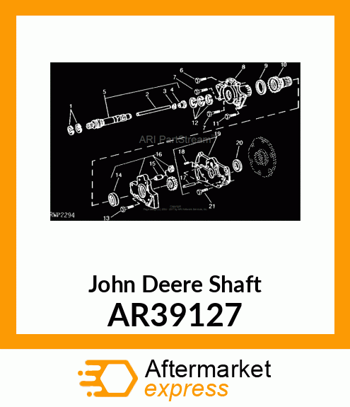 SHAFT,TRANS INPUT,ASSMY AR39127