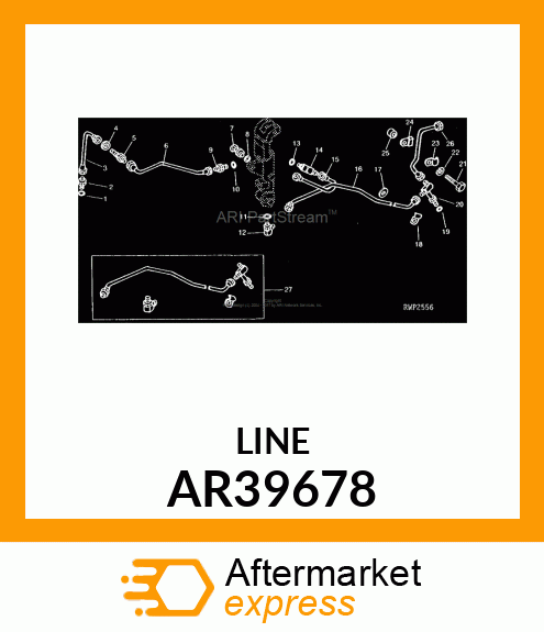 OIL LINE, BRAKE PRESSURE,LOWER AR39678