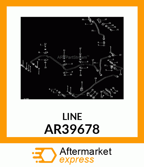 OIL LINE, BRAKE PRESSURE,LOWER AR39678