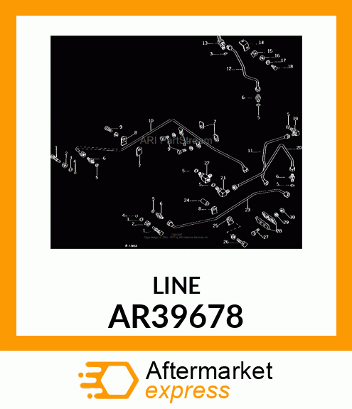 OIL LINE, BRAKE PRESSURE,LOWER AR39678