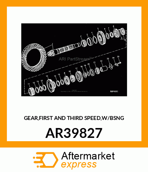 GEAR,FIRST AND THIRD SPEED,W/BSNG AR39827