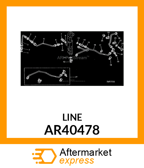 OIL LINE, DIFF LOCK VALVE TO BRAKE AR40478