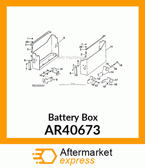 BATTERY BOX, BOX,BATTERY,ASSEMBLY R AR40673