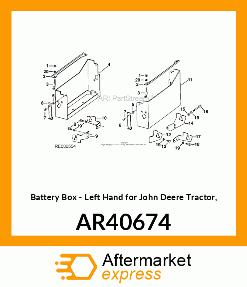 BATTERY BOX, BOX,BATTERY,ASSEMBLY L AR40674