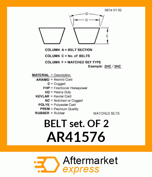 BELT,TWO MATCHED AR41576