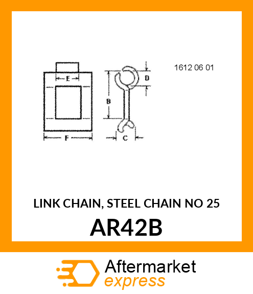 LINK CHAIN, STEEL CHAIN NO 25 AR42B