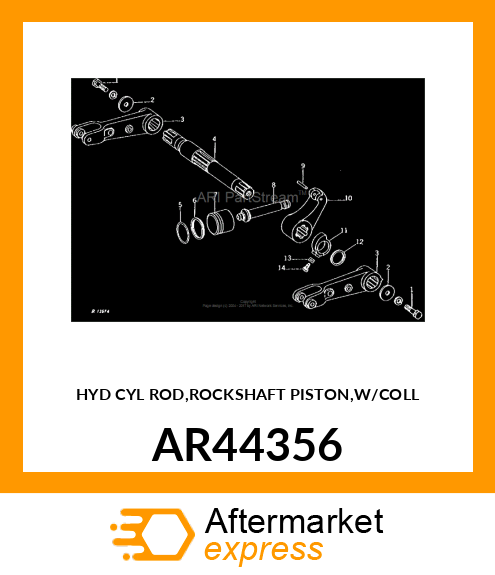 HYD CYL ROD,ROCKSHAFT PISTON,W/COLL AR44356