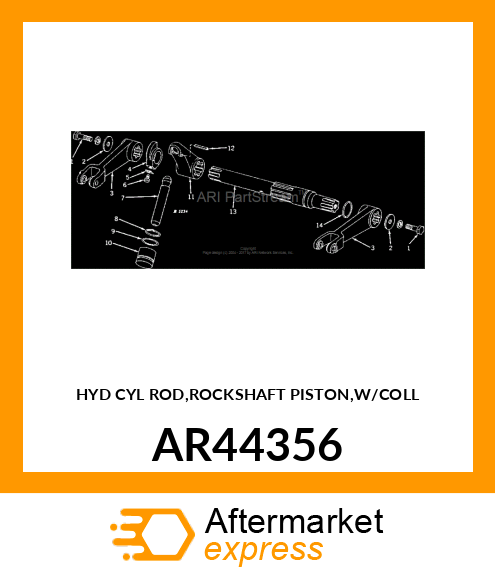 HYD CYL ROD,ROCKSHAFT PISTON,W/COLL AR44356