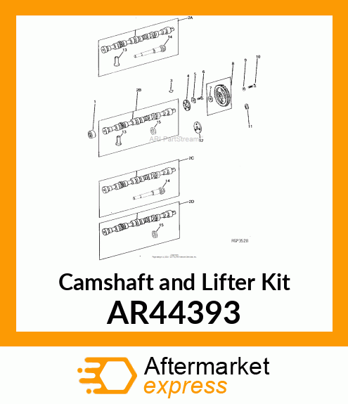 CAMSHAFT WITH OIL PUMP DRIVE GEAR AR44393