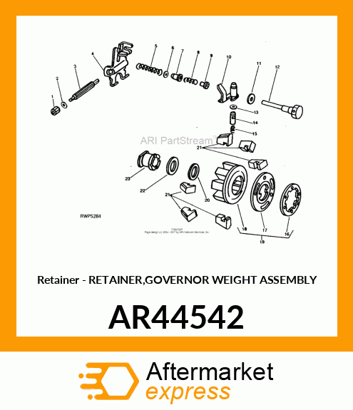 Retainer - RETAINER,GOVERNOR WEIGHT ASSEMBLY AR44542