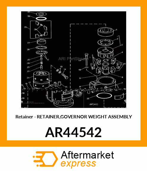 Retainer - RETAINER,GOVERNOR WEIGHT ASSEMBLY AR44542