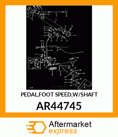 PEDAL,FOOT SPEED,W/SHAFT AR44745