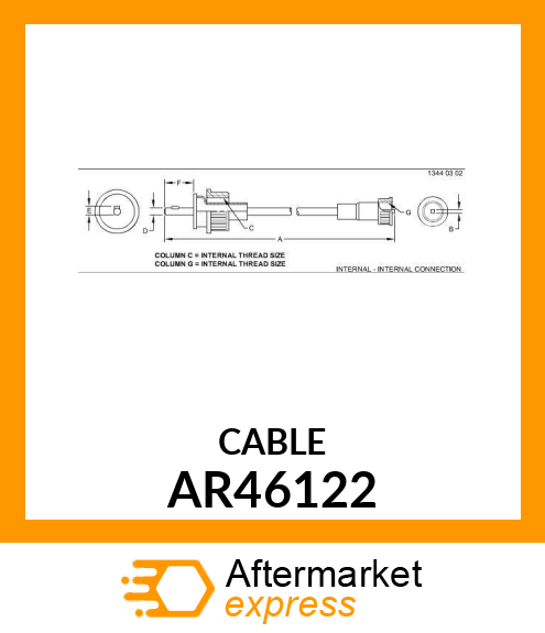 DRIVE CABLE, TACHOMETER AR46122