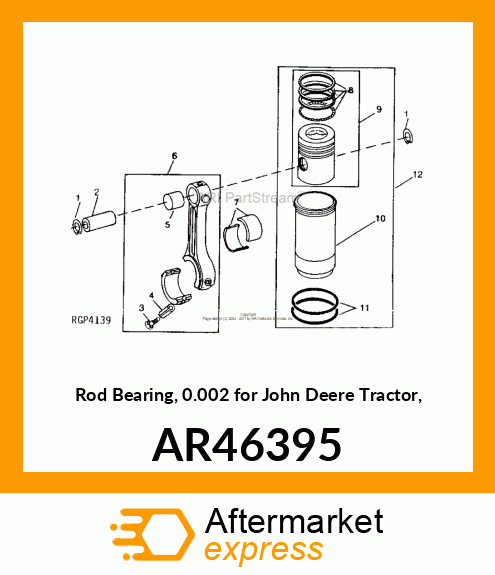 BRG,CONNECTING ROD,.002 UNDERSIZE AR46395