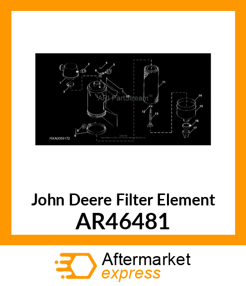 ELEMENT,AIR CLEANER W/GASKET AR46481