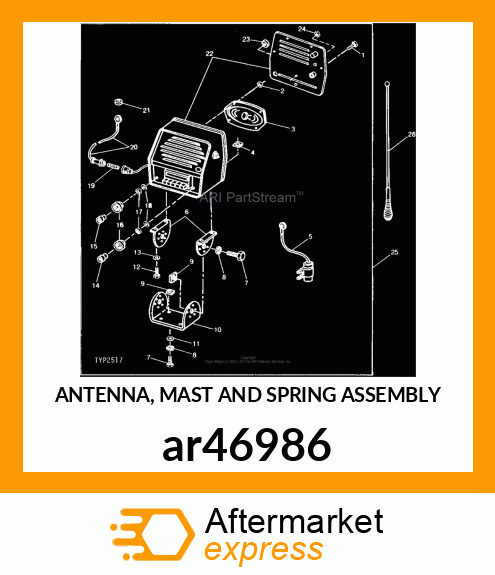 ANTENNA, MAST AND SPRING ASSEMBLY ar46986