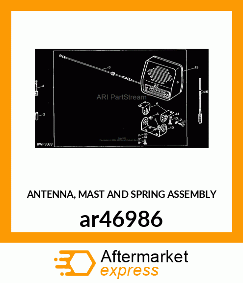 ANTENNA, MAST AND SPRING ASSEMBLY ar46986