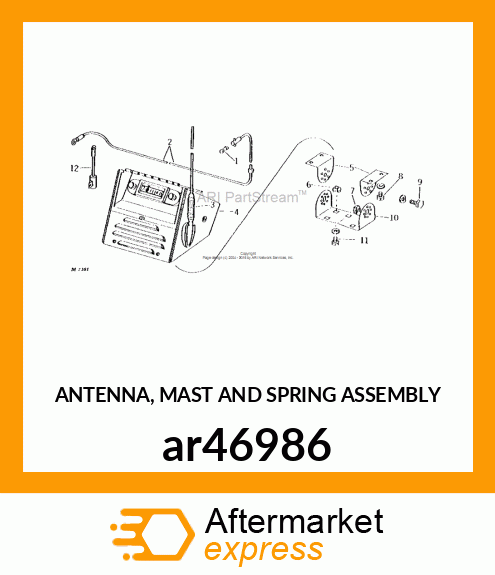 ANTENNA, MAST AND SPRING ASSEMBLY ar46986