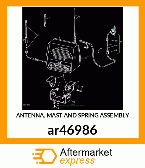 ANTENNA, MAST AND SPRING ASSEMBLY ar46986