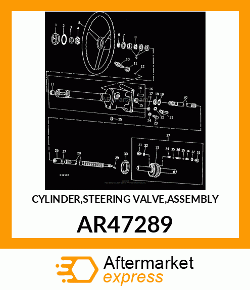 CYLINDER,STEERING VALVE,ASSEMBLY AR47289