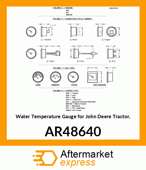 GAUGE WATER TEMPERATURE AR48640