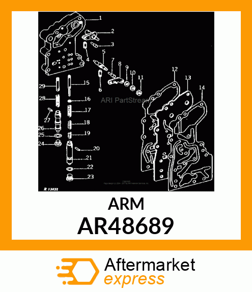 ARM,POWER SHAFT CL.VALVE,WITH PIN AR48689