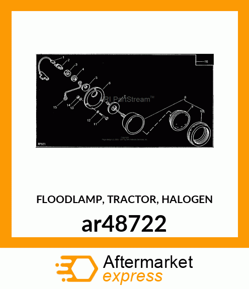 FLOODLAMP, TRACTOR, HALOGEN ar48722