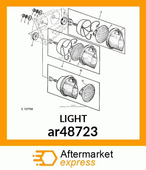 DUAL BEAM HEADLAMP, UNIT, SEALED WI ar48723