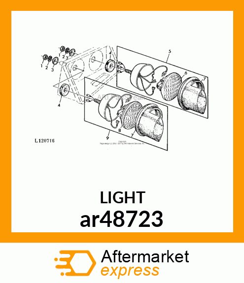 DUAL BEAM HEADLAMP, UNIT, SEALED WI ar48723