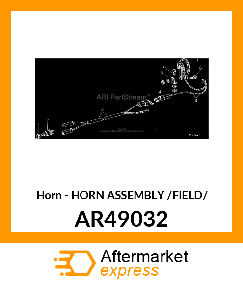 Horn - HORN ASSEMBLY /FIELD/ AR49032