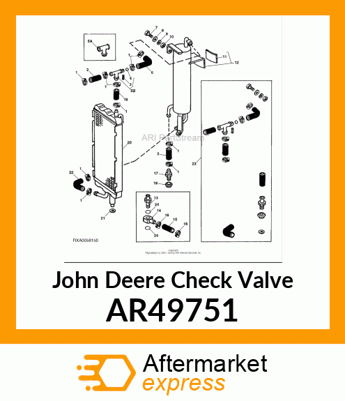 TEE CHECK VALVE ASSEMBLY AR49751