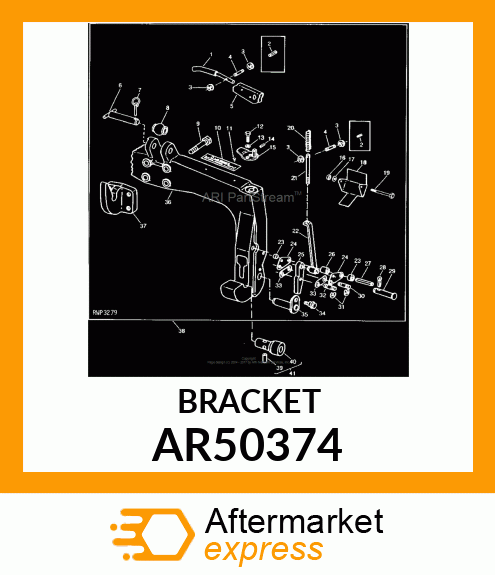 BRACKET,COUPLER LATCH ROD,W/PIN AR50374