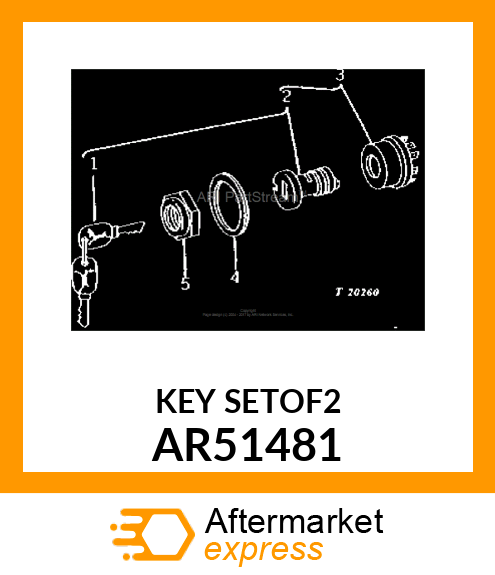 KEY,IGNITION SWITCH (SET OF TWO) AR51481