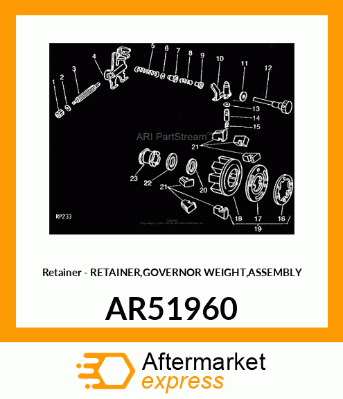 Retainer - RETAINER,GOVERNOR WEIGHT,ASSEMBLY AR51960