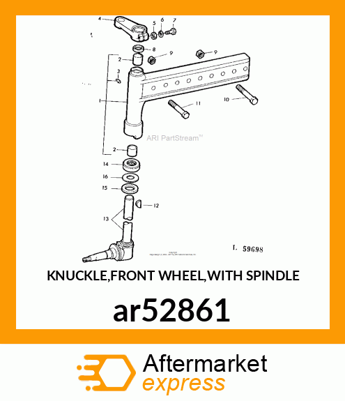 KNUCKLE,FRONT WHEEL,WITH SPINDLE ar52861