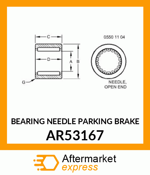 BEARING NEEDLE PARKING BRAKE AR53167