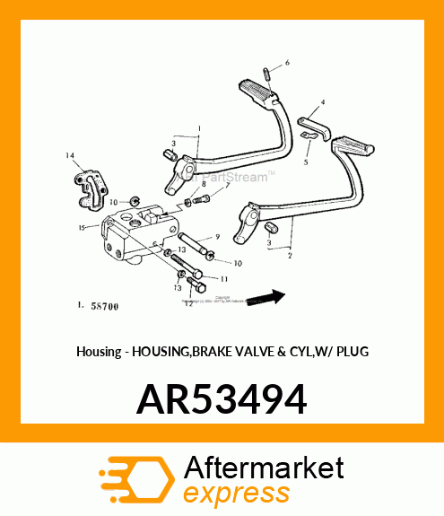 Housing - HOUSING,BRAKE VALVE & CYL,W/ PLUG AR53494