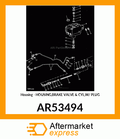 Housing - HOUSING,BRAKE VALVE & CYL,W/ PLUG AR53494