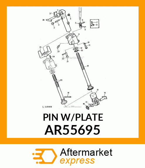 PIN W/PLATE AR55695