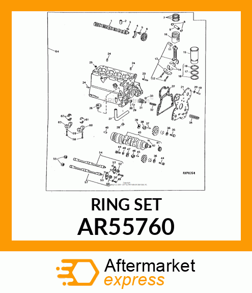 SET,PISTON RING /4.02 BORE NON AR55760