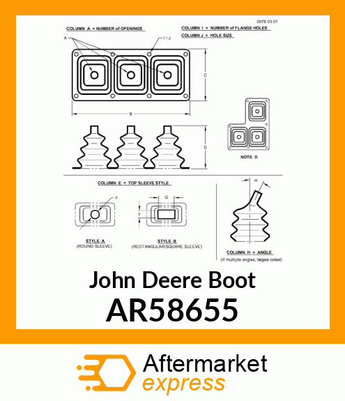 BOOT,SHIFTER ROD AR58655