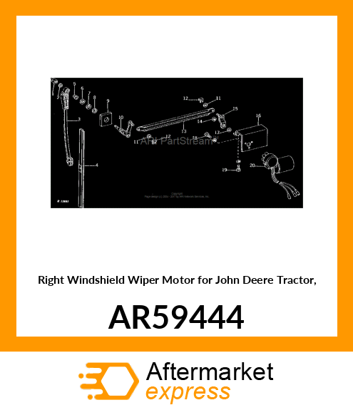 Motor - MOTOR,WINDSHIELD WIPER,RH /PARTS/ AR59444