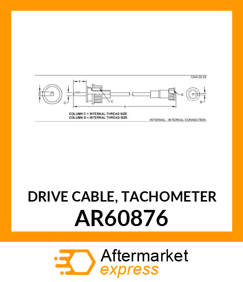 DRIVE CABLE, TACHOMETER AR60876
