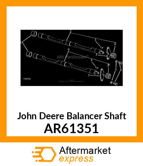 SHAFT,BALANCER,WITH GEAR,RIGHT HAND AR61351