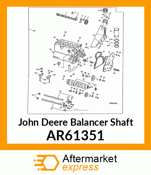 SHAFT,BALANCER,WITH GEAR,RIGHT HAND AR61351