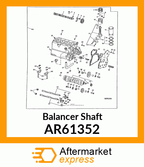 SHAFT,BALANCER,WITH GEAR,LEFT HAND AR61352