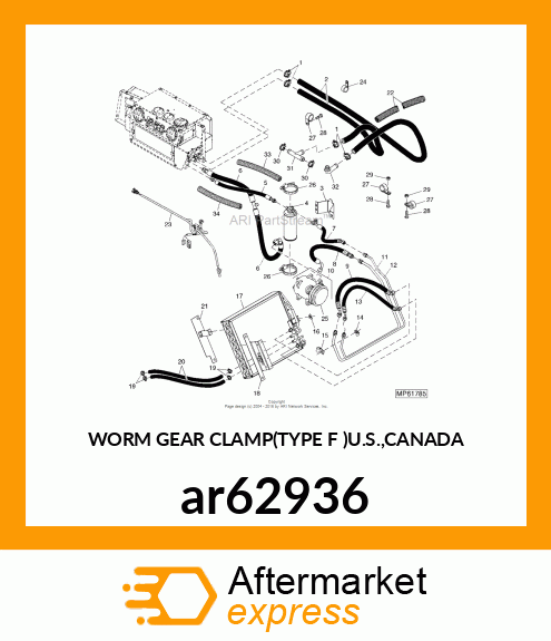 WORM GEAR CLAMP(TYPE F )U.S.,CANADA ar62936